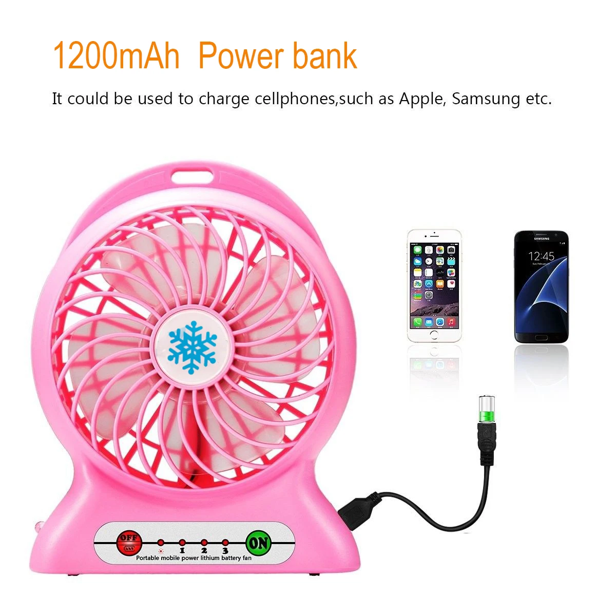 Low Promotion Portable 2 In 1 Rechargeable Mini Usb Fan With Power Bank