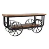 vintage antique rustic retro stall style mango top iron casters iron wheels console tables