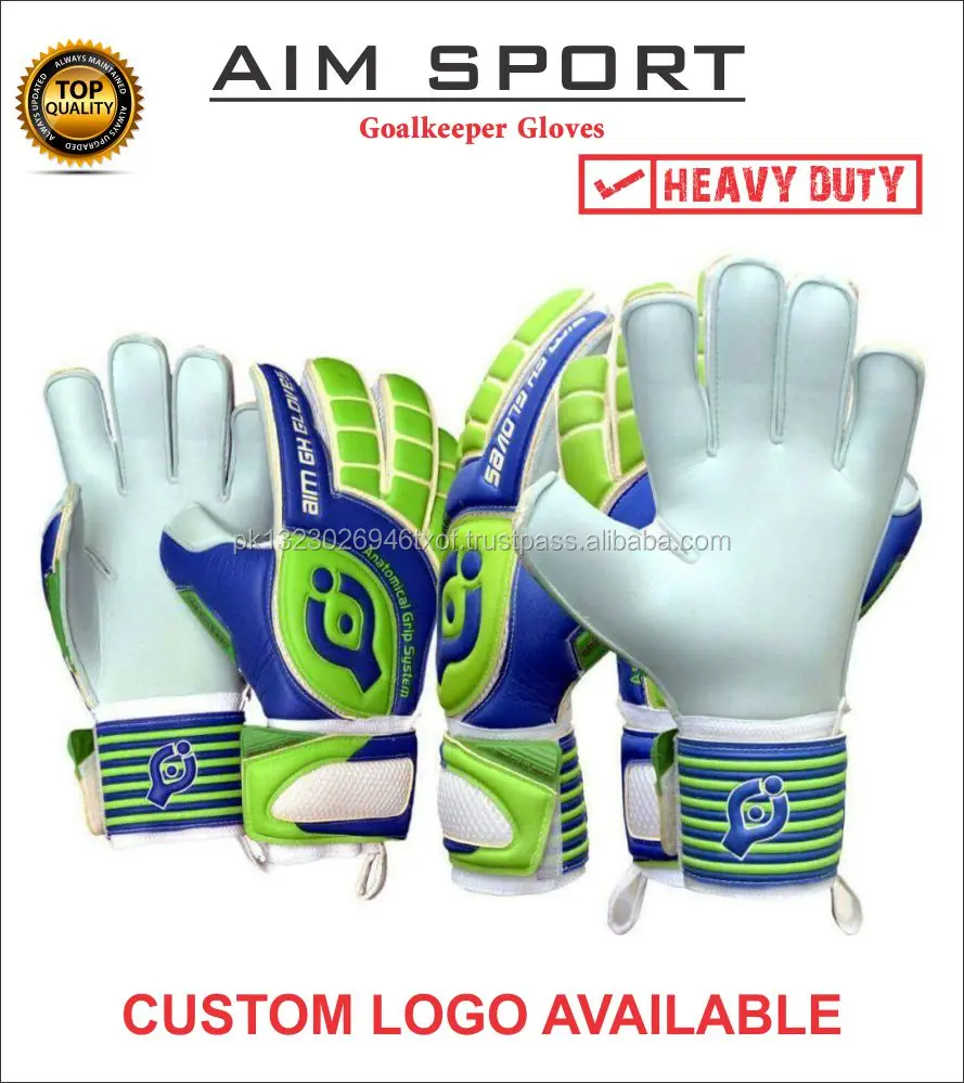 Blue / White Goalkeeper Gloves Best Quality Goalkeeper Gloves German