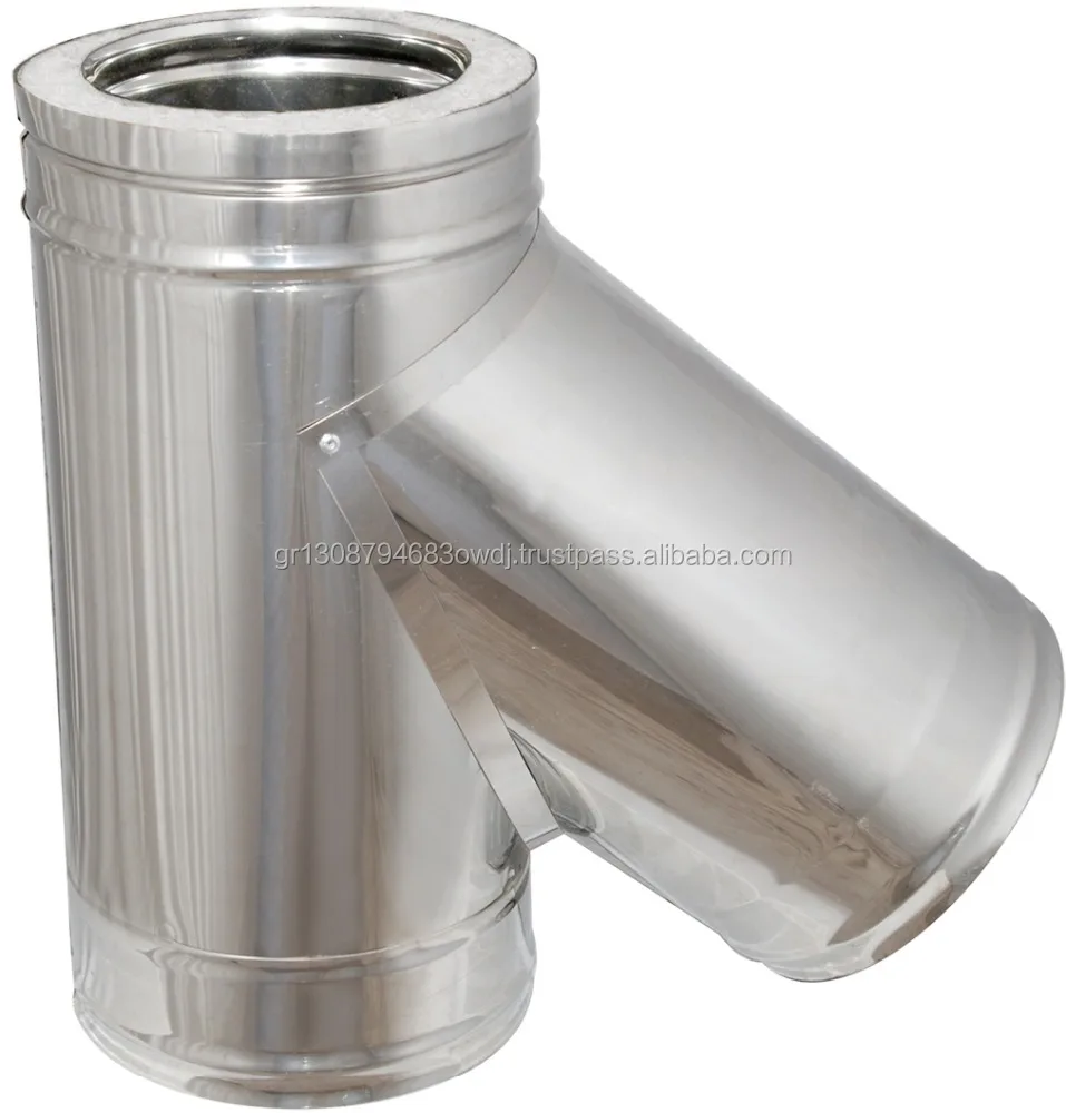 Tee Double Wall Stainless Steel Flue Pipe Chimney To Fireplace