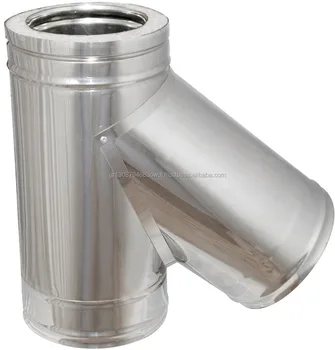 Tee Double Wall Stainless Steel Flue Pipe Chimney To Fireplace