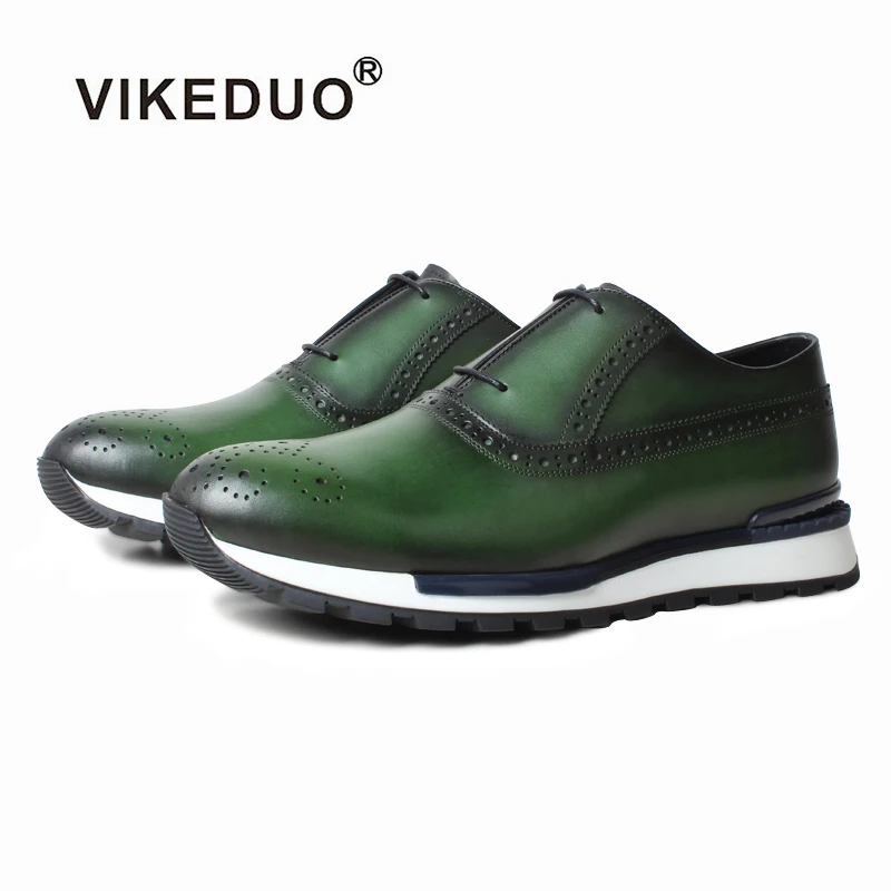 

Vikeduo Hand Made Your Buyer's Guide Wearing Dress Sneaker Wholesale Luxury Designer Custom Mens Shoes, Green