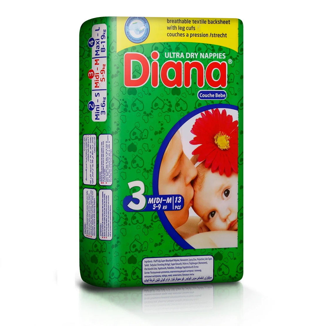 Ultra Dry Nappies Diana 3midi M 13pcs Buy Baby Diaper Disposable Baby Diaper European Baby Diapers Product On Alibaba Com