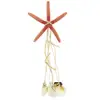 STARFISH IN ORANGE COLOR WITH SCALLOP SHELLS WIND CHIME