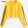 Latest Fashion Women Winter Pull Over Gym Top Wholesale Custom Printed Crop Hoodie