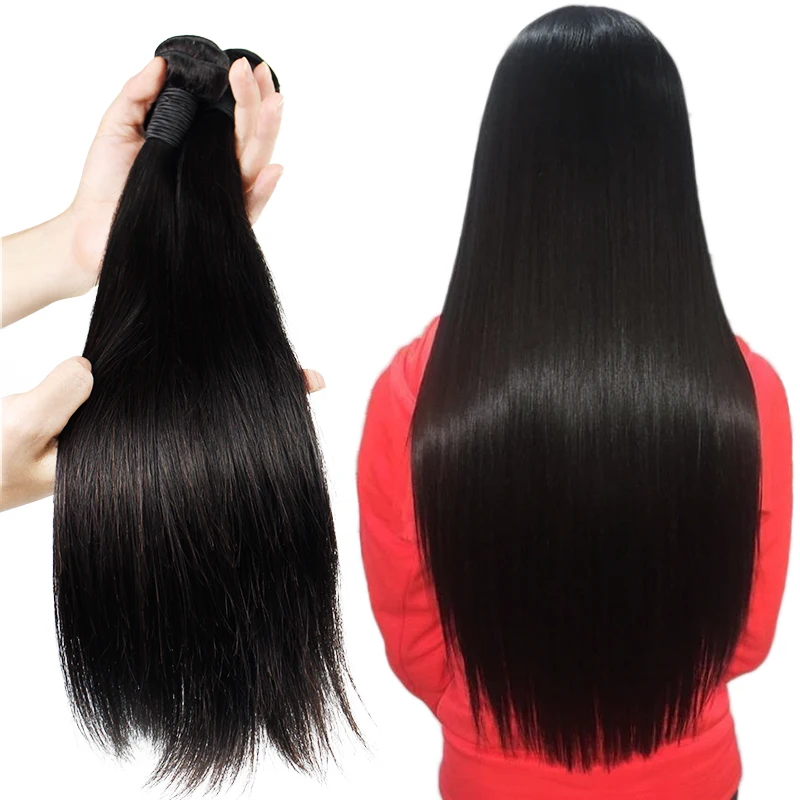 

100% Raw Unprocessed High Quality Virgin Straight Brazilian Cuticle Aligned Human Hair Bundles