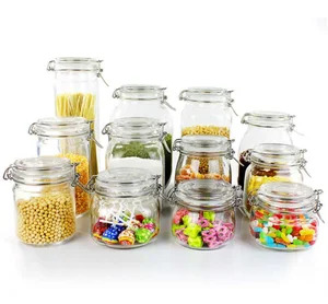 Clear glass food storage container set eco friendly reusable kitchen food storage containers with lids
