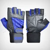 Weightlifting Gym Fitness Exercise Workout Bodybuilding Genuine Natural Leather Half Finger Gloves RIK SPORTS GFRS-03-116