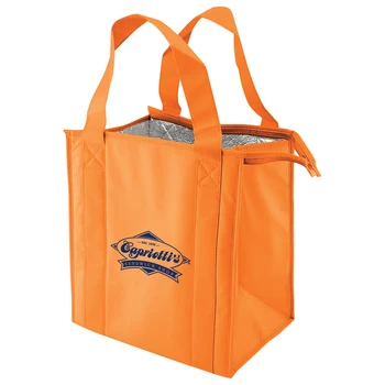 insulated grocery tote with zipper