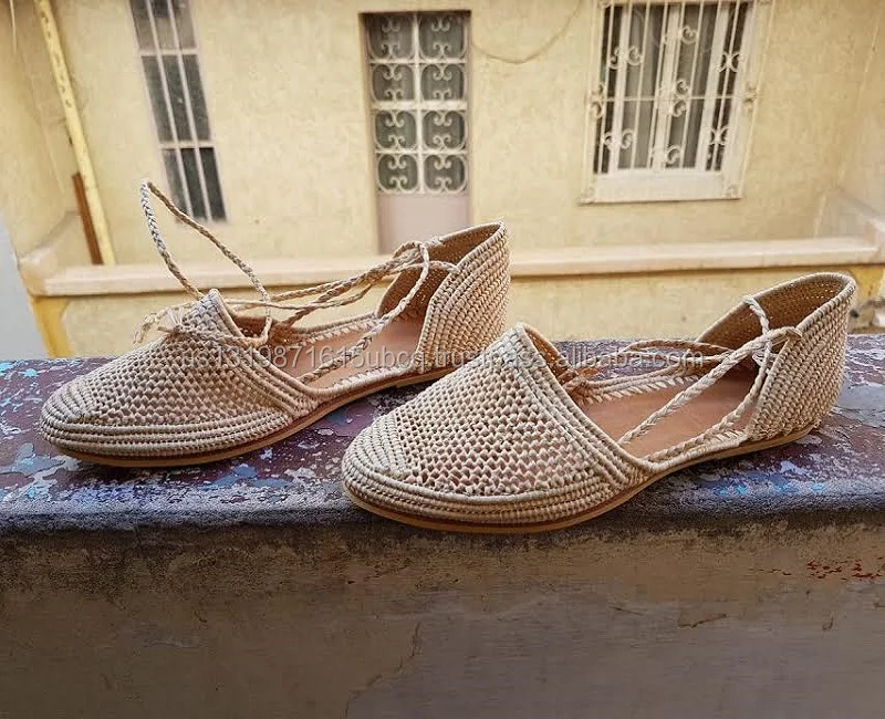 Zapatos hechos a mano marroquíes hechos de rafia natural Slip hecho a mano Sandalia Sandalia femme Raffia zapatos zapatos mujer Zapatos Zapatos para mujer Sandalias Sandalias abiertas y suelas de cuero real 