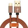 Upgraded Leather Braided Gold-Plated Fast Charging Phone USB Type C Cable for xiaomi, htc,samsung