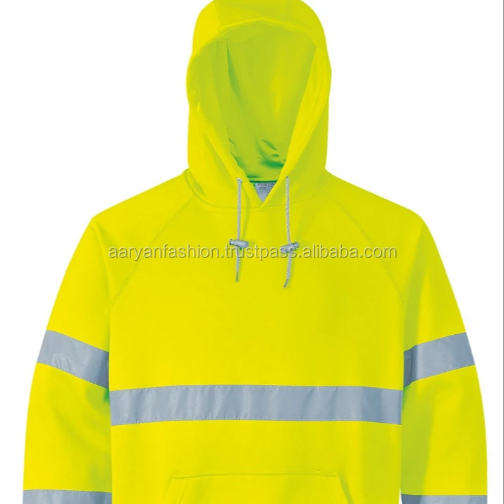 Hi Viz Hi Vis Alta Visibilidad con cremallera con capucha Con capucha Sudadera Cremallera Polar Top Nuevo