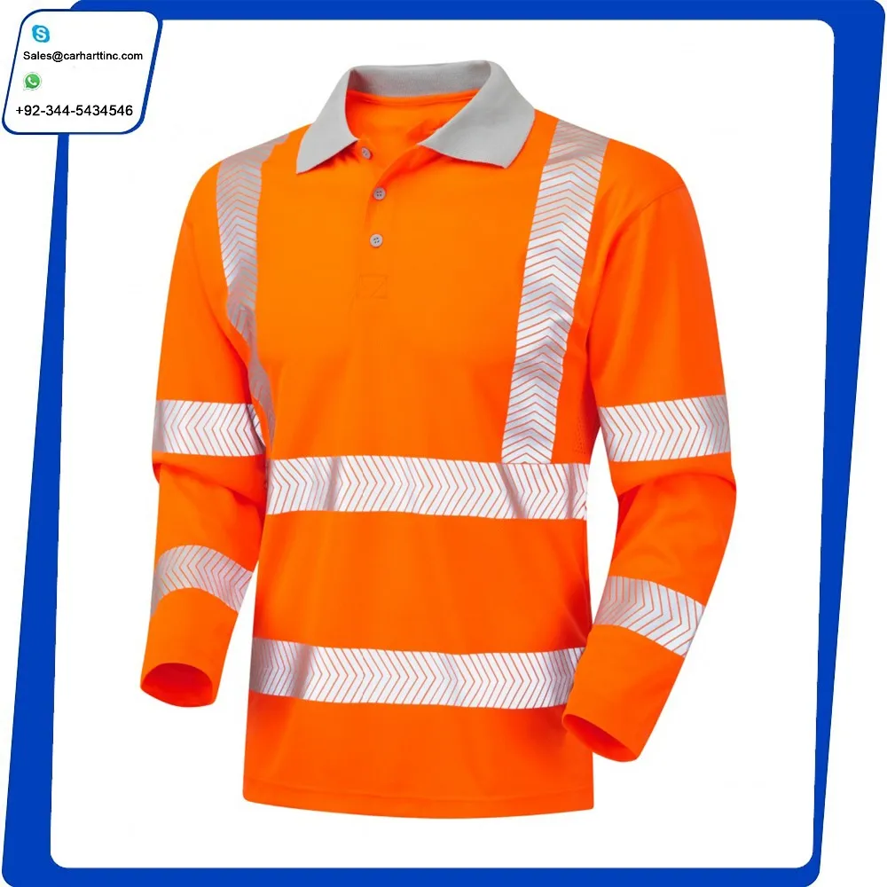 Custom Cool Safety Men Reflective Work Shirts Wholesale Safety Shirts