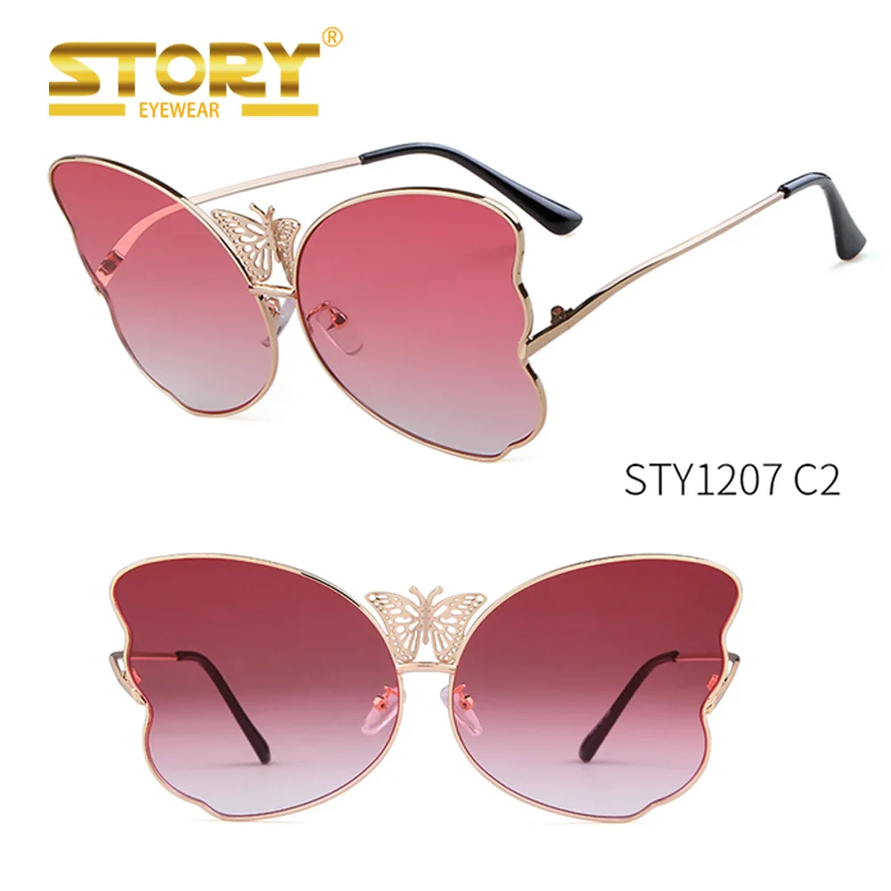 

STORY STY1207 2019 Oversized Sunglasses Women Designer Butterfly Sun Glasses UV400 Sunglass Big Shades, Pictures showed as follows