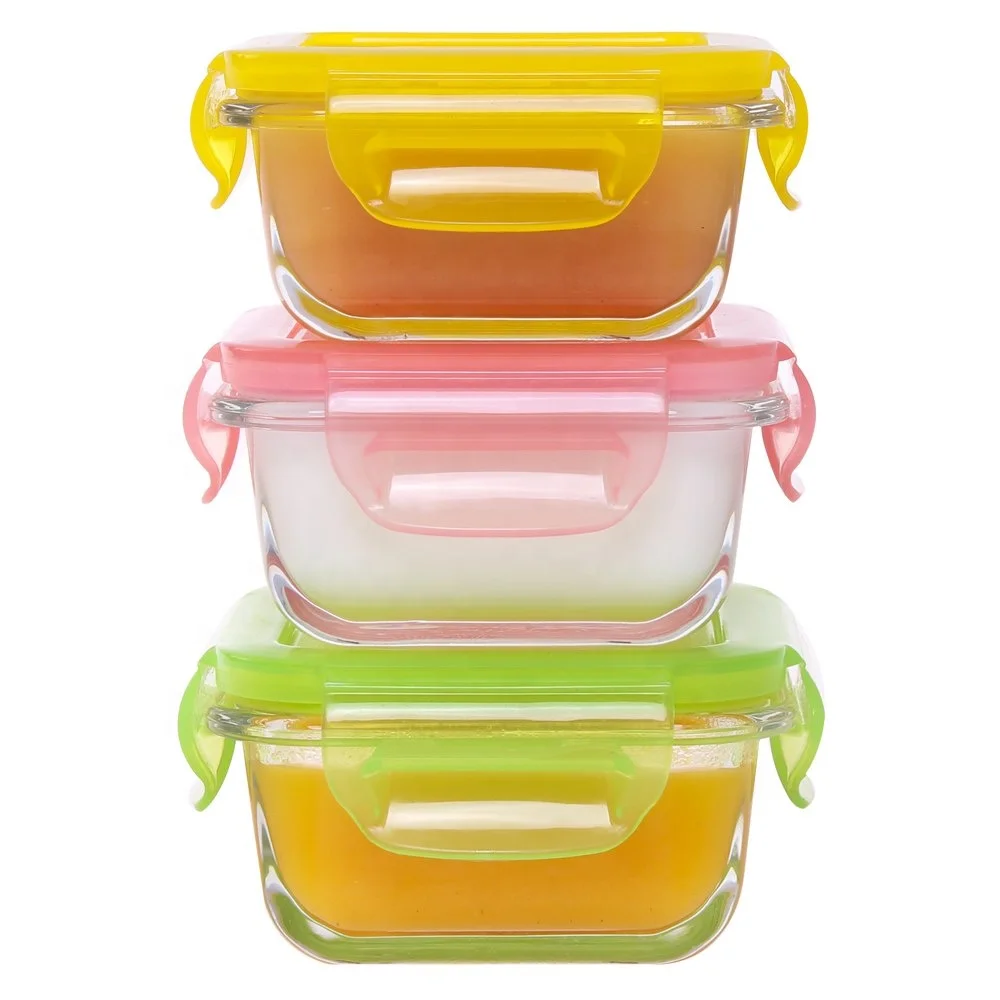 Glass Baby Food Storage Containers Bpa Free Lids Open With Ease For