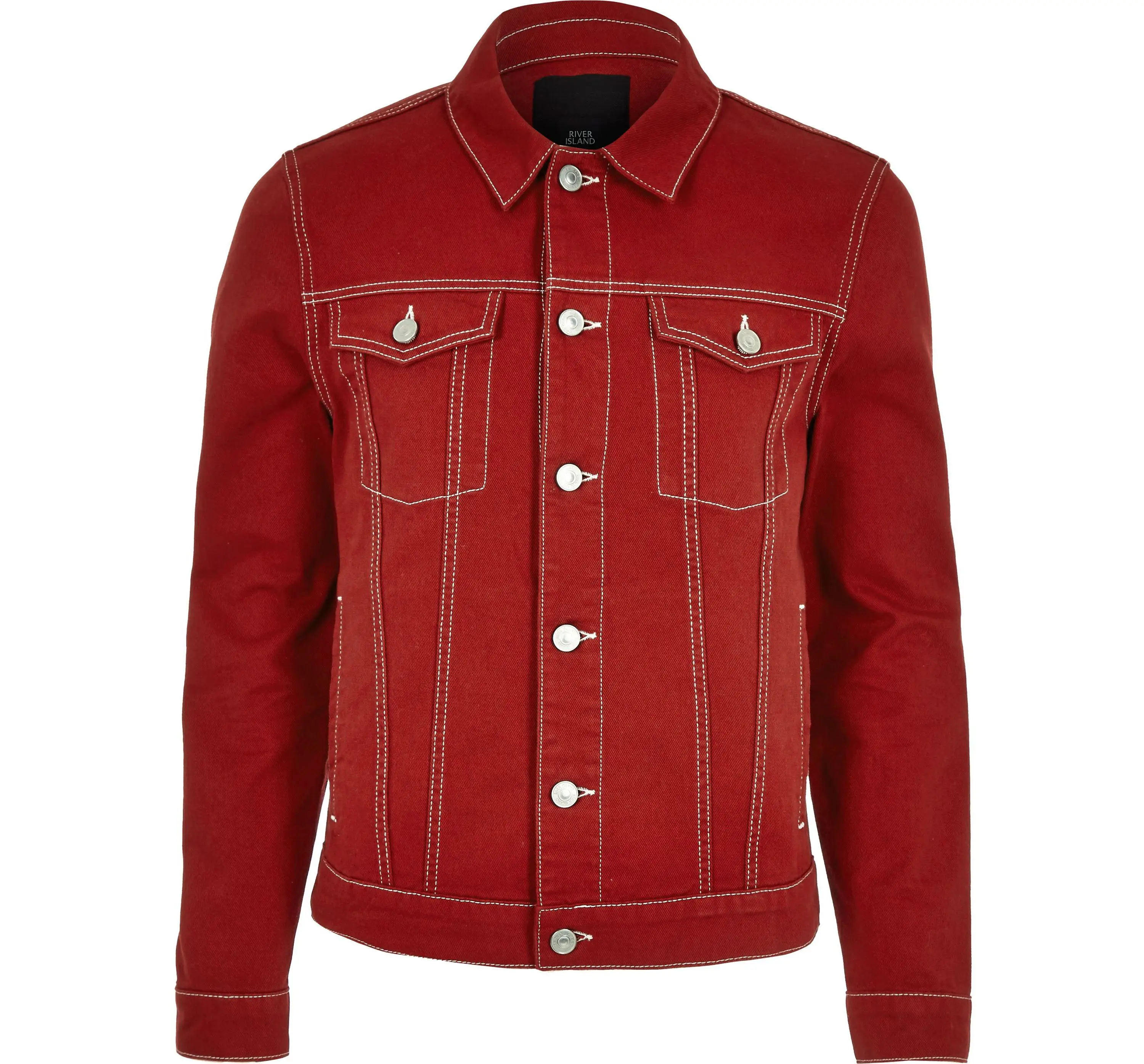 Куртки из красной джинсы