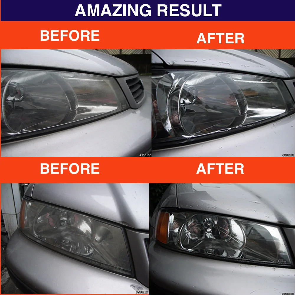 
1-Step Headlight Restoration Wipes Car Headlight Cleaner Cloth Instant Removal of Haze and Foggy Lens UV Protection 12 Months 