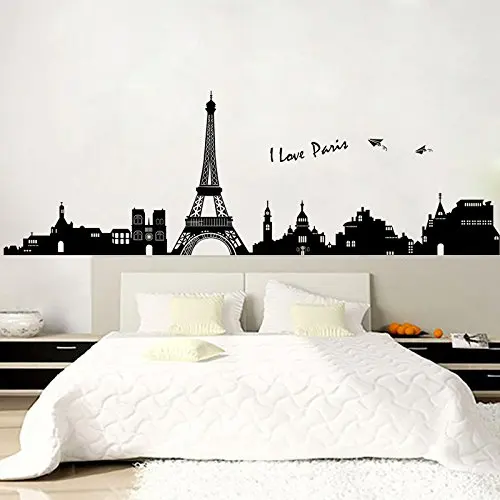 Buy Black Eiffel Tower In Paris Wall Stickers Pvc Removable