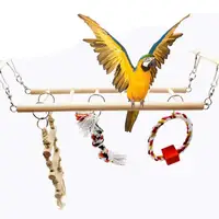 

2019 Hight Quality Swing Suspension Bridge Bird Staies Wooden Hamster Parrot Cage Toy