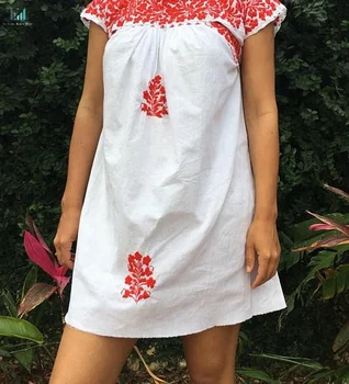 red and white mexican dress