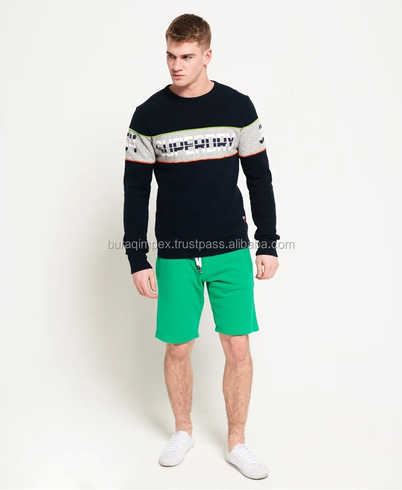 Custom Logo Fitness Sweat Shorts For Men / Plain Blank Wholesale Sweat