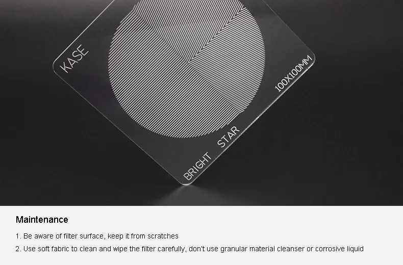 Kase Camera Filter Star Focusing Filter For Night Photography 100x100mm