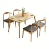 hot Sanqiang restaurant furniture wooden surface 4 seats dining table and chair set