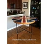 Industrial Vintage Union Jack Round Cafe Table, Modern Round Mango Wood Union Jack Table Cafe Table