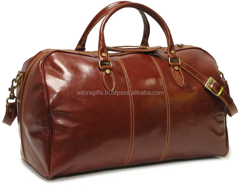 Best Quality Brown Leather Weekend Bags For Tours And Long Travels