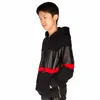 autumn winter Streetwear hoodies fashion Leather Patchwork With a Hood hip hop Outwear for Men