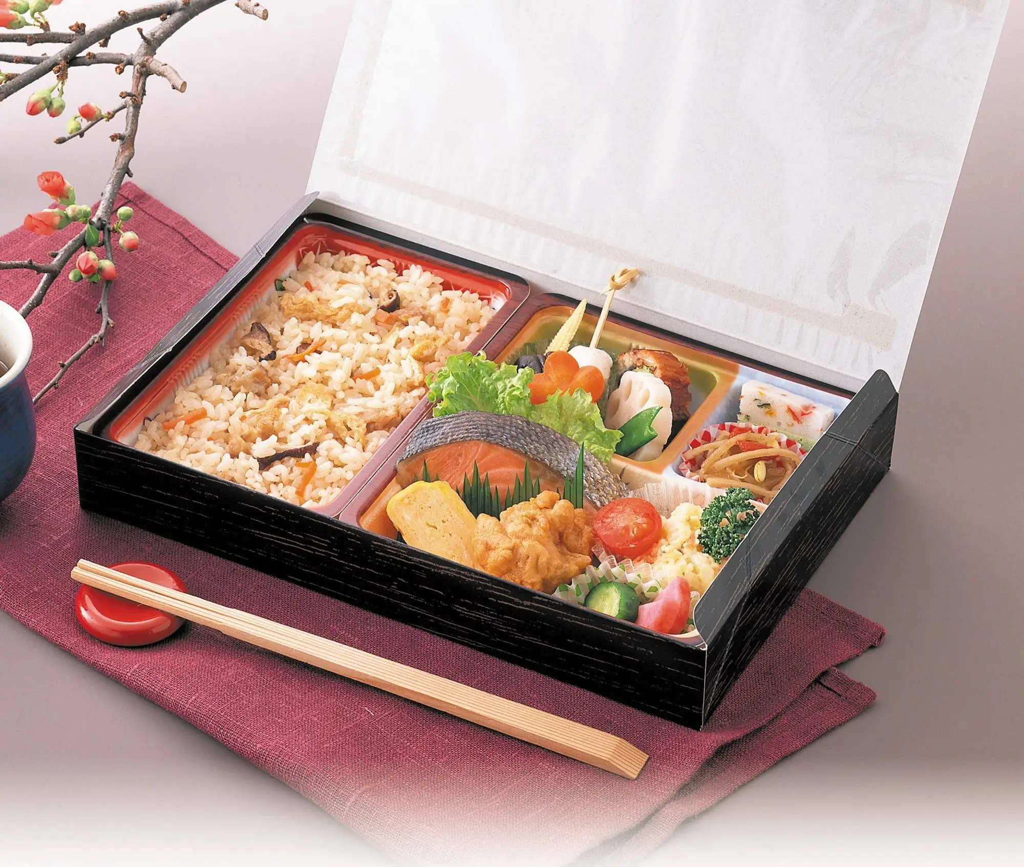Japanese Bento Box 6 Compartmets Made in Japan #WZ12-B S-1591 