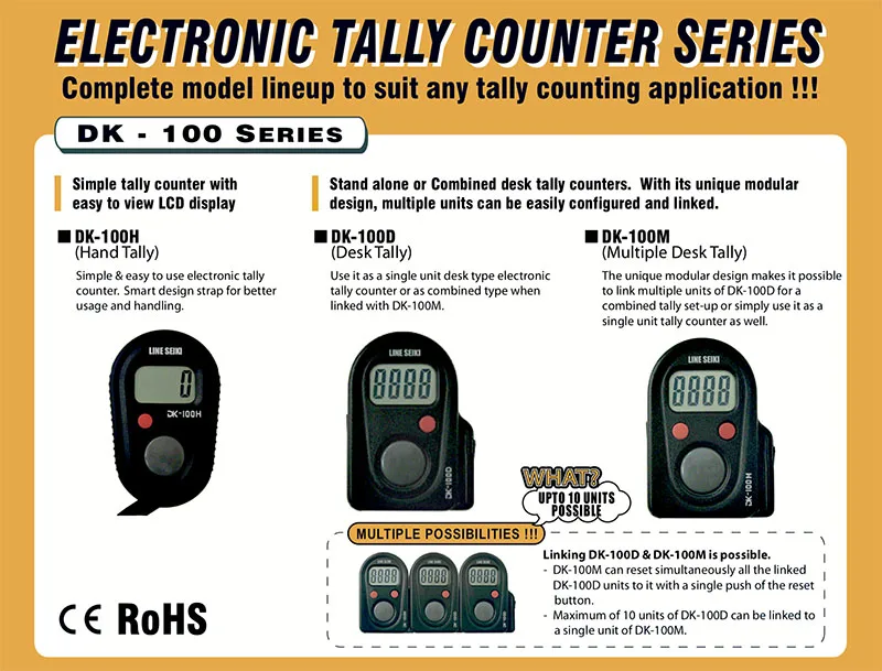 Large Display Hand Tally Counter DK-100H High Quality 