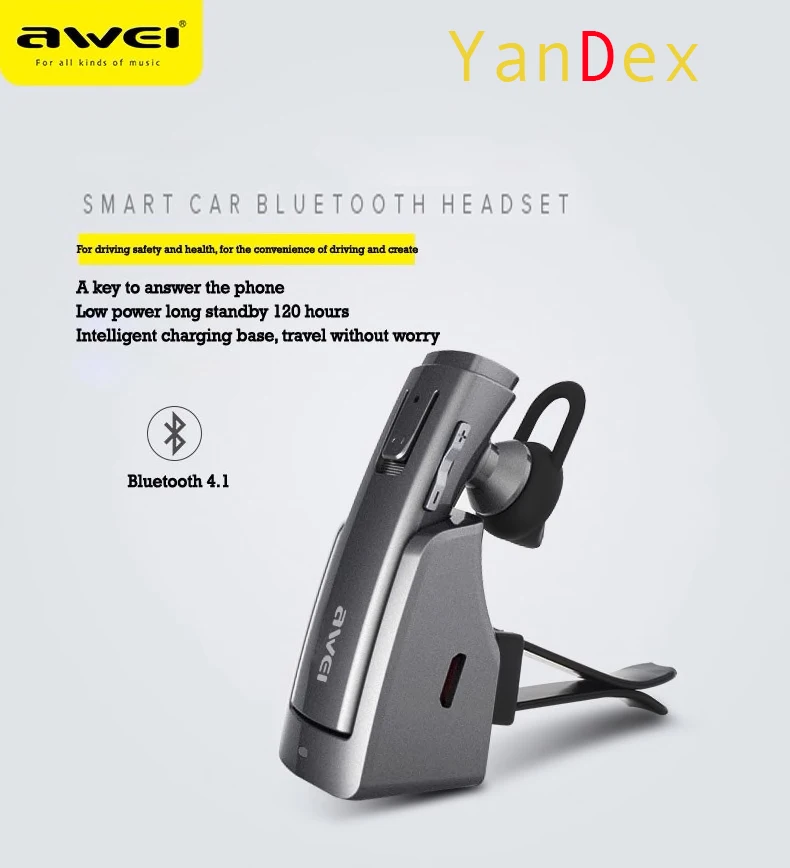 YanDex Awei A833BL Hands Free Car Handsfree BT Earbud Wireless Headphone Auriculares Mini BT Headset Earphone For Phone iPhone