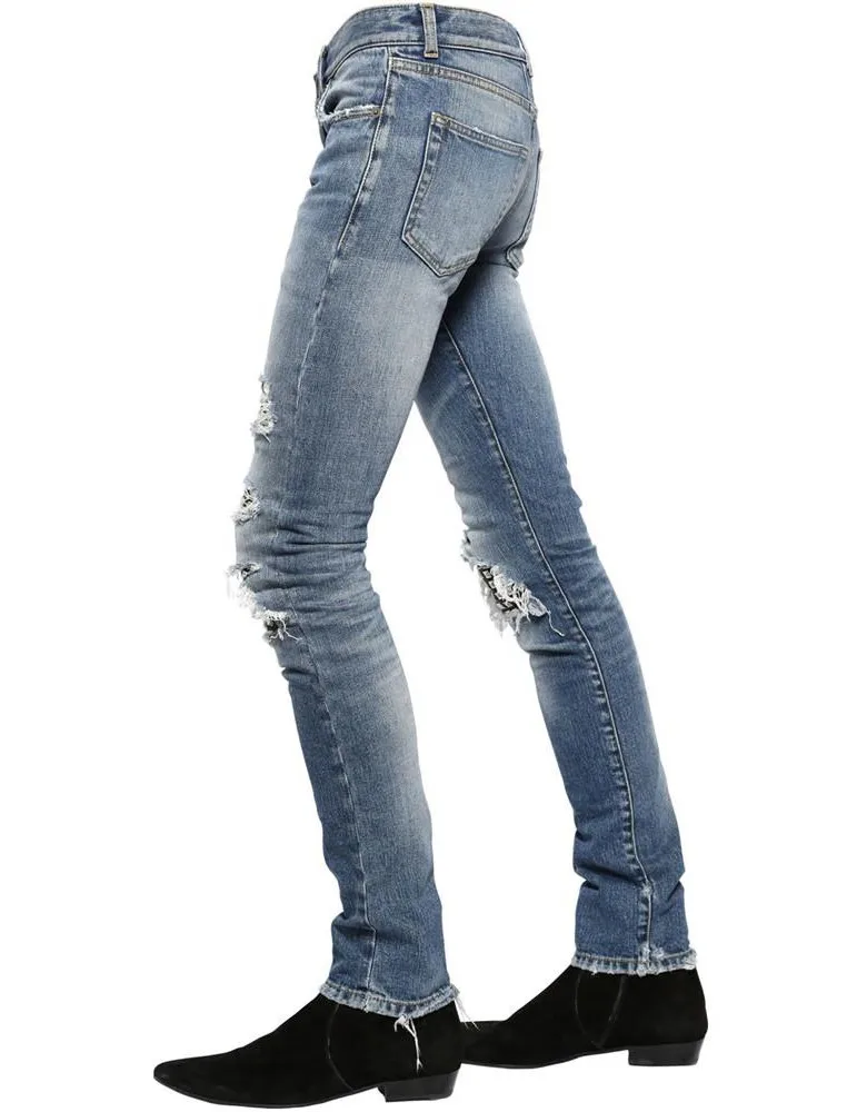 Royal Wolf Diamond Cut Jeans Clothing Wholesale Blue Knee Destroyed ...
