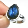 Superb Pear Shape Blue Labradorite 925 Sterling Silver Bezel Setting Ring, Fresh Silver Jewelry, Hot Sale Silver Jewelry
