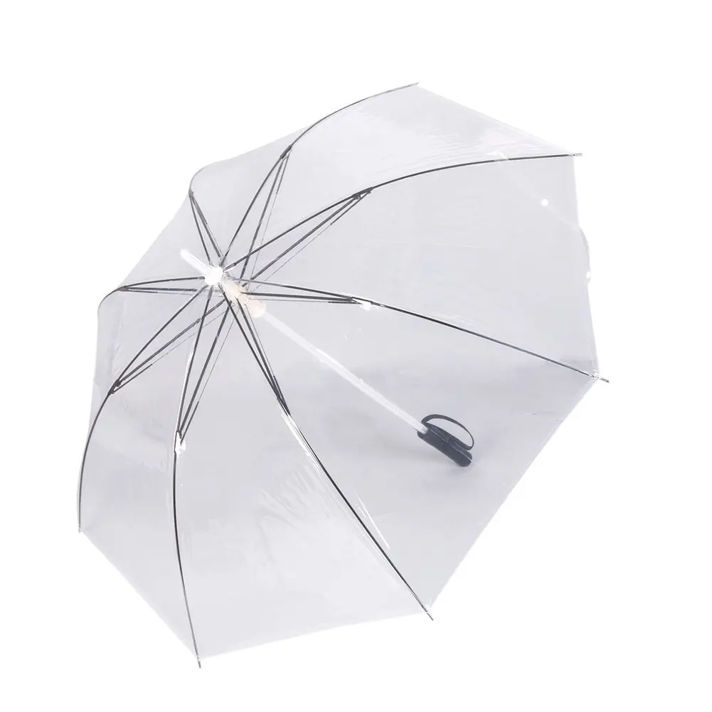 Yooan Colorful Creative Long Handle Windproof Rain Umbrella Easy Open and Close for Men & Women (Transparent Color)