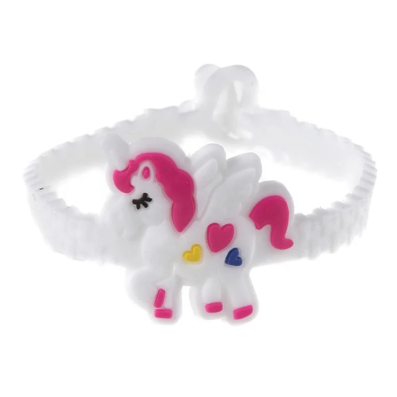 

Cute Animal Unicorn Silicone Bracelet White Color Cartoon Anime Bracelet & Bangle Jewelry For Children Jewelry Gift