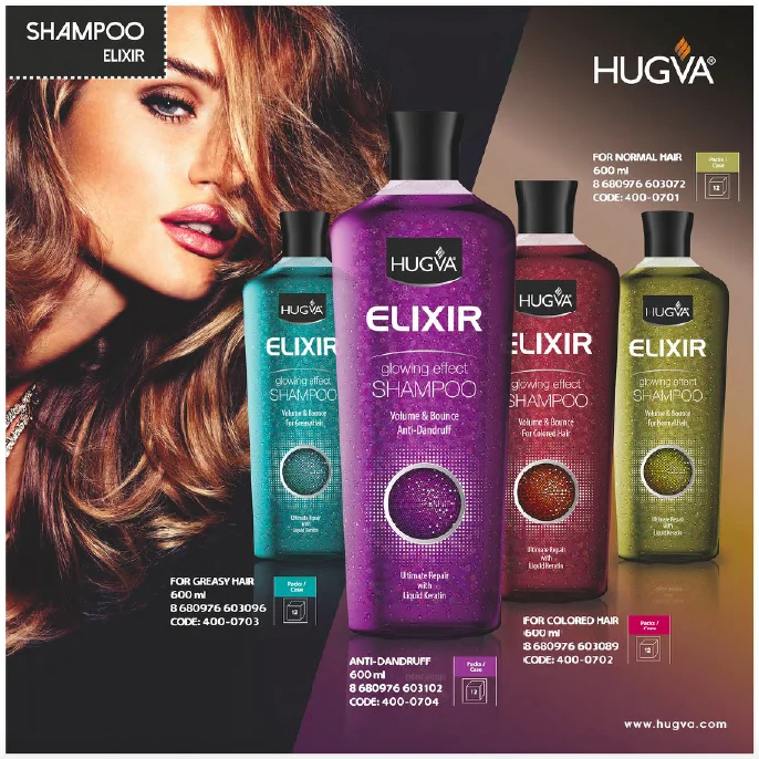 Hugva Elixir Shampoo For Colored Hair 600 Ml * 12 High Quality Turkey