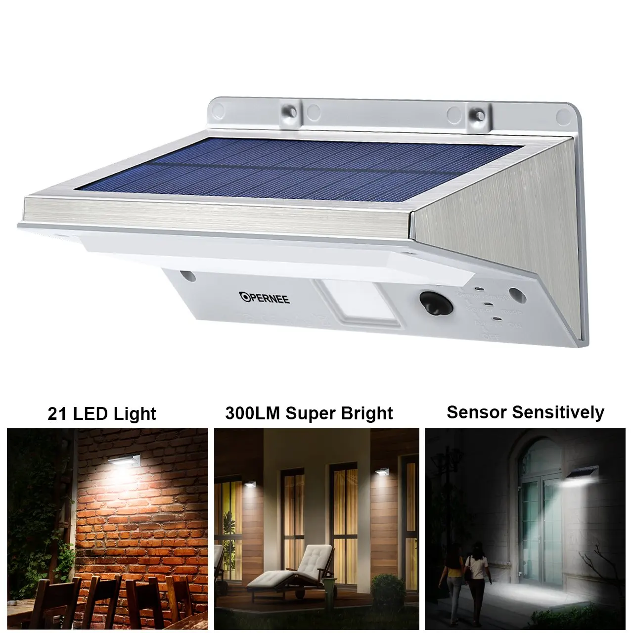 Garage Solar Powered Motion Sensor Lamp Waterproof Wire Free