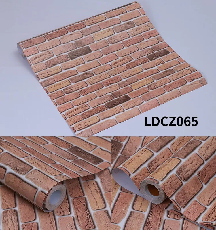 Wholesale Wallpaper Rolls Brick Wallpaper Pvc Adhesie 3d Wall Paper For