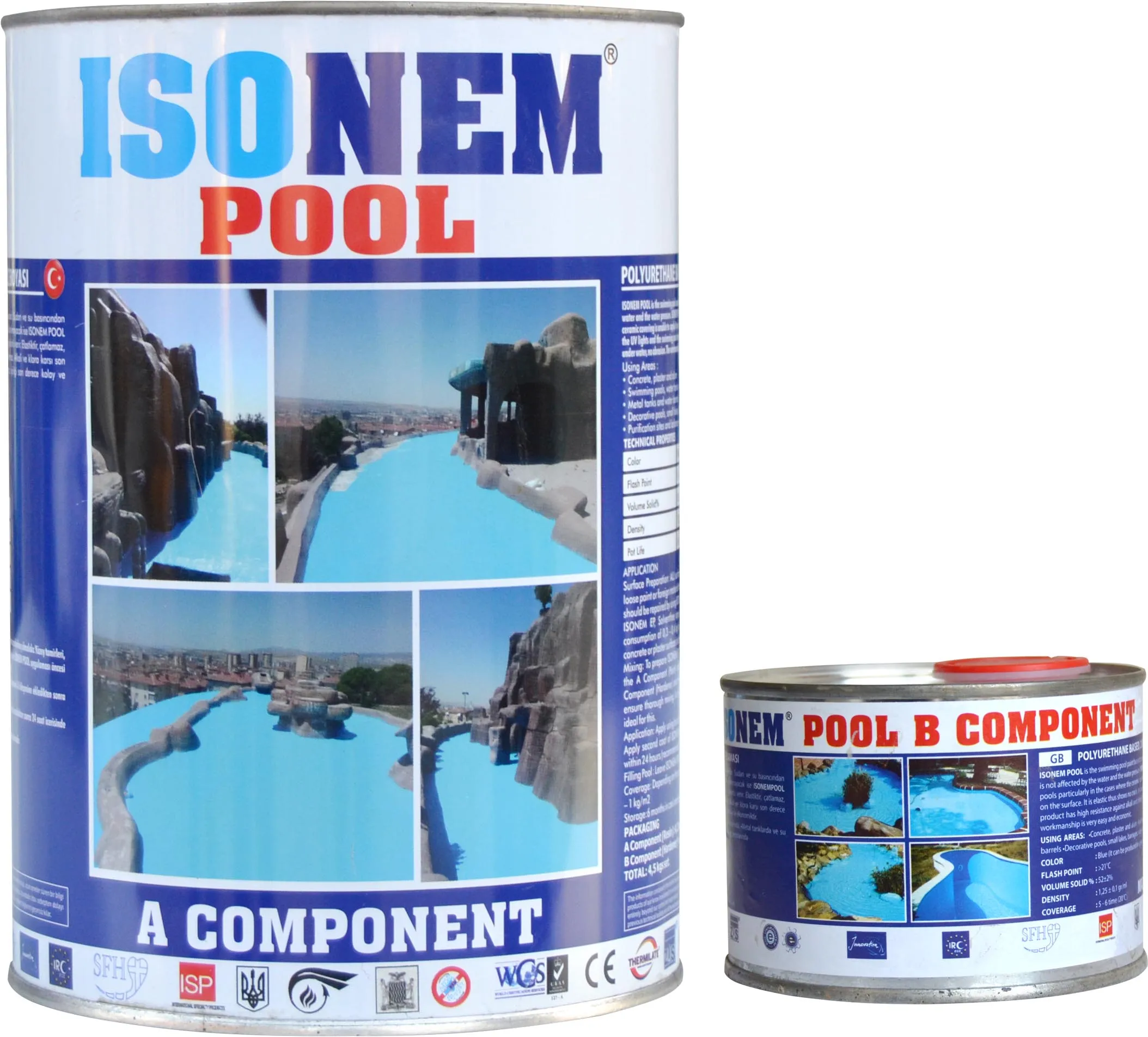 Isonem Pool Paint,2 Components,Aliphatic Polyurethane