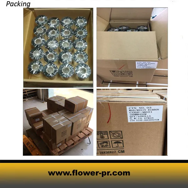 Wax Printer Ribbon,Zebra Wax Resin Ribbon,Zebra Thermal Ribbon For Ribbon Label Printer For Thermo Transfer Printing