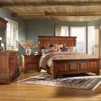 Solid Mahogany Wood Bedroom Set In Walnut Color Buy Bedroom Set Bedroom Furniture Platform Bed Product On Alibaba Com