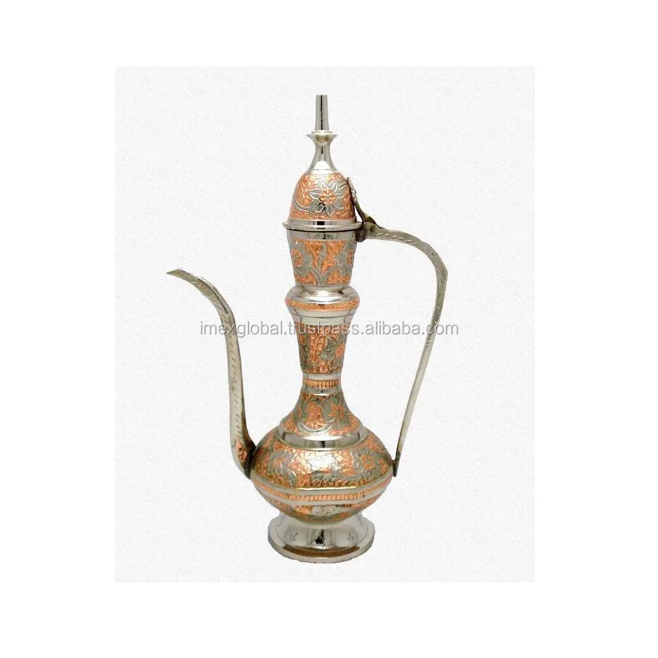 Arabic Brass Dallah Tea Coffee Pot With 6 Glass High Quality And Best