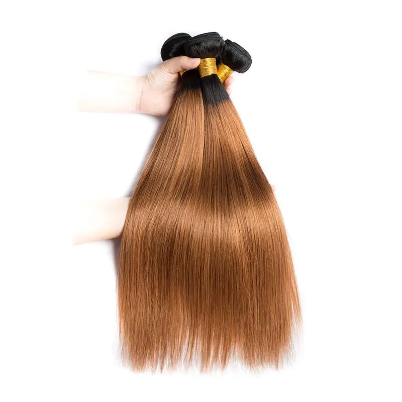 

3 bundles of 30 inch indian straight hair with lace closure 1b30 ombre color hair 2 tone curly ombre extensions longshengyuan, Natural color