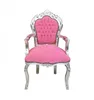 French baroque Armchair pink and silver