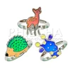 Adjustable Color Changing Mood Ring Jewelry For Kids With Deer Hedgehog Giraffe Designs