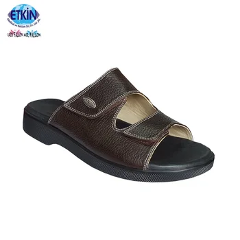 mens genuine leather slippers