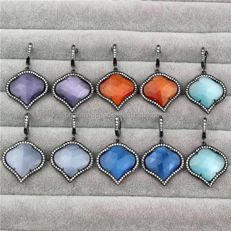 CH-ZSE0570 jewelry stone cat eye stud earring,fashion heart shape gemstone dangle earring,CZ jewelry earring