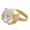 Unique Gold Rhodium 925 Sterling Silver Crystal Handmade Ring